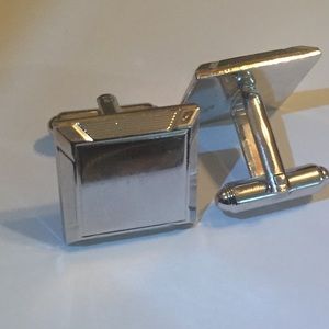 Vintage Mid Century SILVER  SHIELDS CUFFLINKS